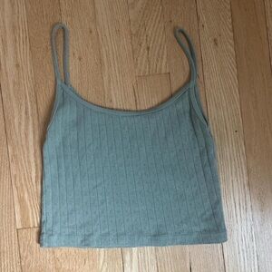 Brandy Melville Green Ribbed Sleeveless Camisole